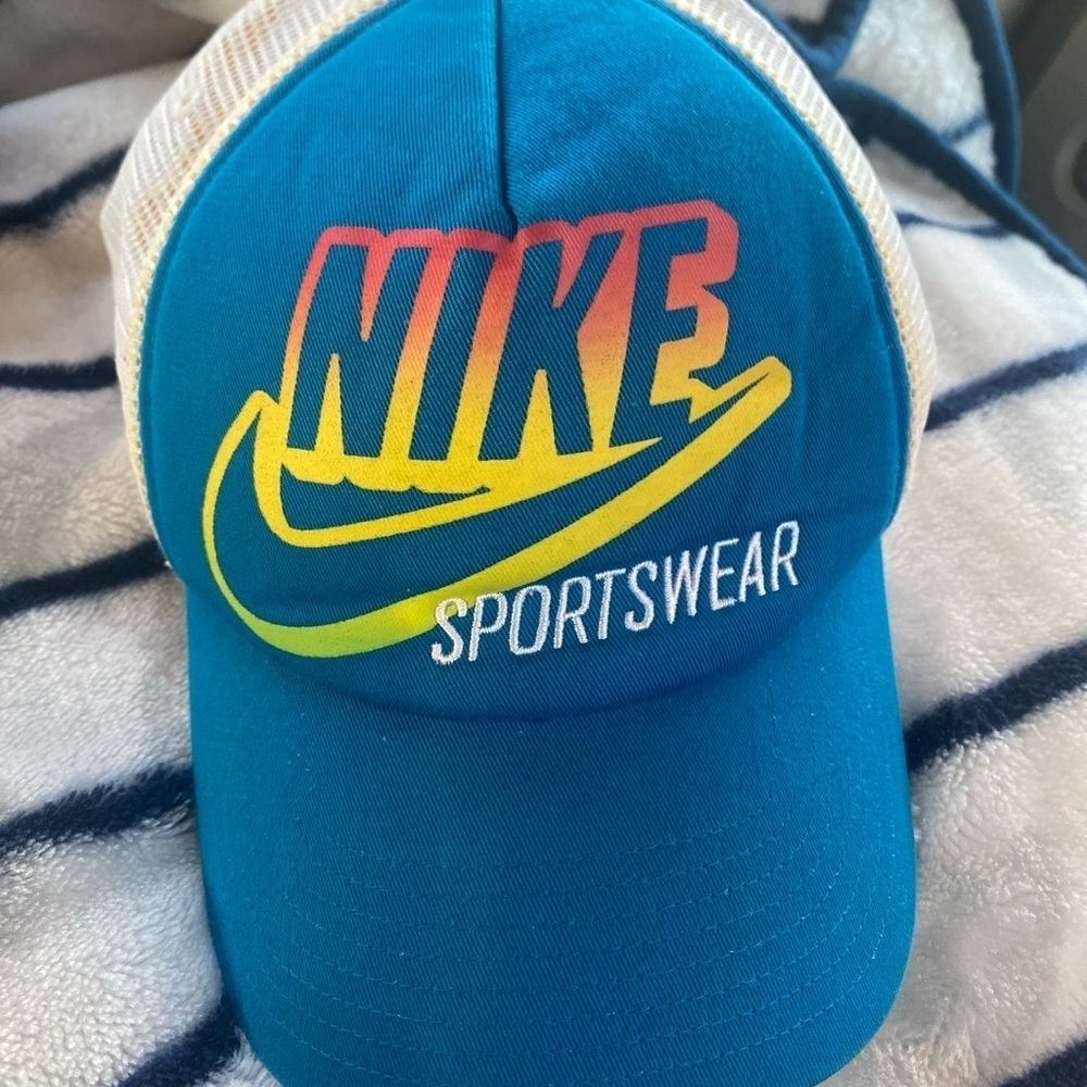 Vintage Blue Yellow Cap Adjustable Strap Back Dad Hat